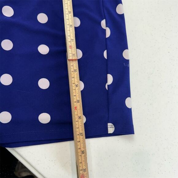Lauren Ralph Lauren‎ Petites Blue Polka Dot Sheath Dress Size 12 Preppy Classy - Picture 10 of 11